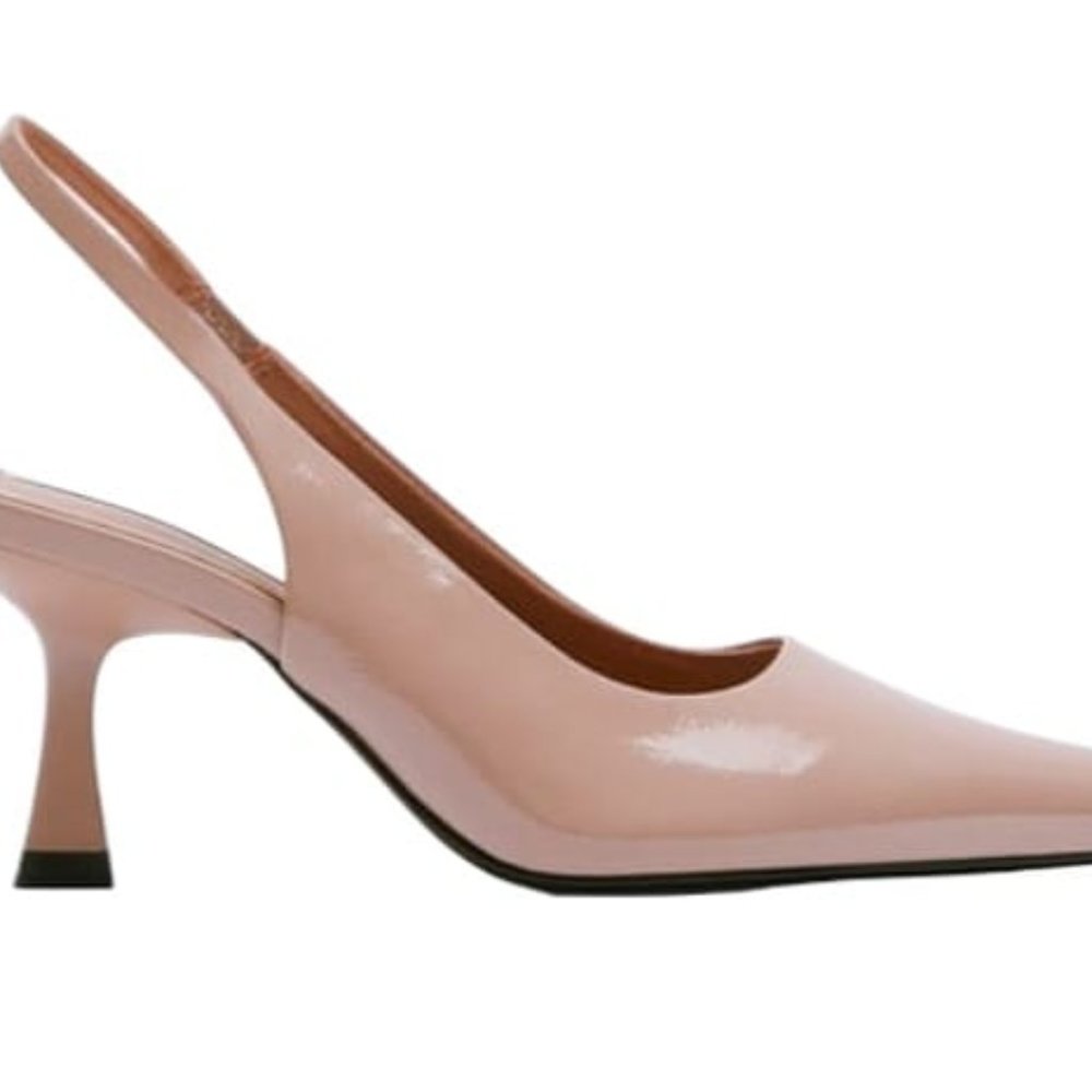 ZARA PATENT SLINGBACK HEELS SS22 PINK | 3208/810 - Picture 3 of 6